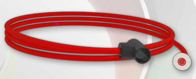 Sada s plochým otvorem, kapilára 2m, T kus, 25mm, červená